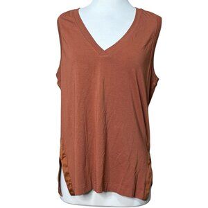Thrive Societe Long Line Slit Tank Adobe Size Medium NWT